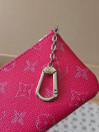 LV Key Pouch S Rose Red PVC Fabric with Leather 275142
