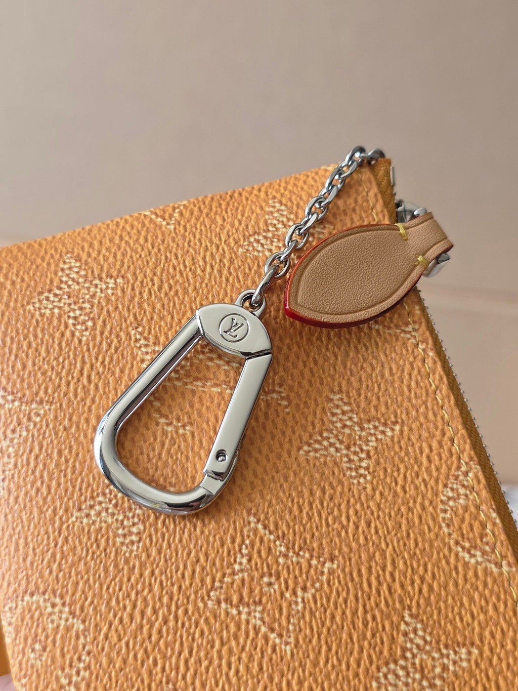 LV Key Pouch S Yellow PVC Fabric with Leather 275144