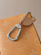 LV Key Pouch S Yellow PVC Fabric with Leather 275144