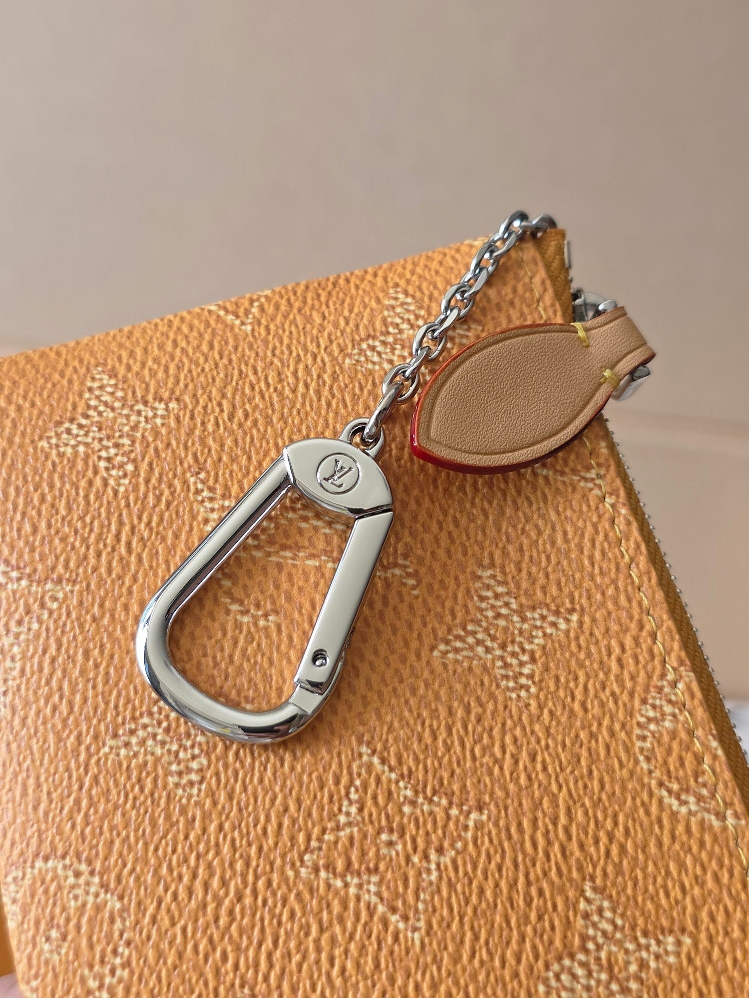 LV Key Pouch S Yellow PVC Fabric with Leather 275144