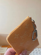 LV Key Pouch S Yellow PVC Fabric with Leather 275144