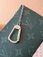 LV Key Pouch S Green PVC Fabric with Leather 275146