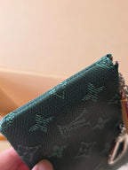 LV Key Pouch S Green PVC Fabric with Leather 275146