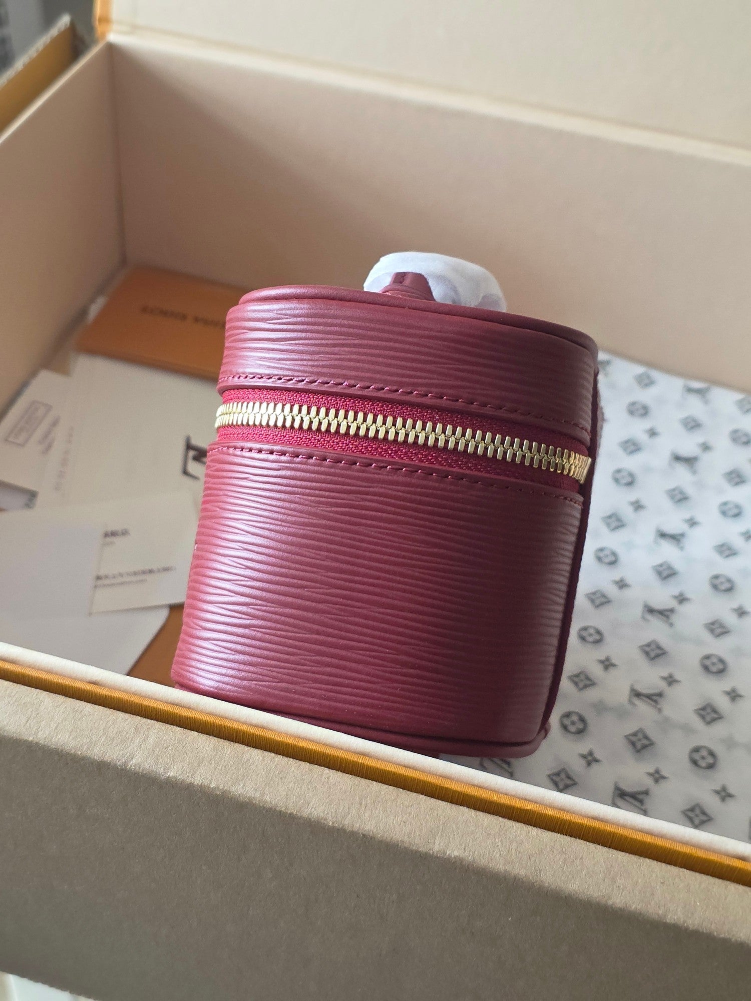 LV Nice Nano Cosmetic 10.2 Bag Burgundy Epi Leather 275219