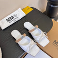 Maison 2025 Split-Toe Chunky Mary Jane White Flat in Cowhide 580452