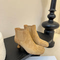 Maison Margiela Tabi Ankle Boots Short Heel Brown Cowhide Suede 580425