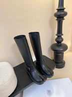 Maison Margiel 25AW New Split-Toe Rider Black Boots Sheepskin 580424