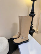 Maison Margiel 25AW New Split-Toe Rider Beige Boots Sheepskin 580423