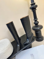 Maison Margiela Pointed Toe Riding High Boots Black in Cowhide 580445