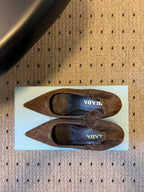 Prada 25ss Brown Pointed Toe Low-Cut Heels in Suede 580372