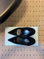 Prada 25ss Black Pointed Toe Low-Cut Heels in Suede 580371