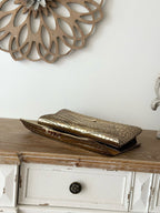 Chanel Vintage Crocodile-embossed Gold Clutch Bag Cowhide 275839