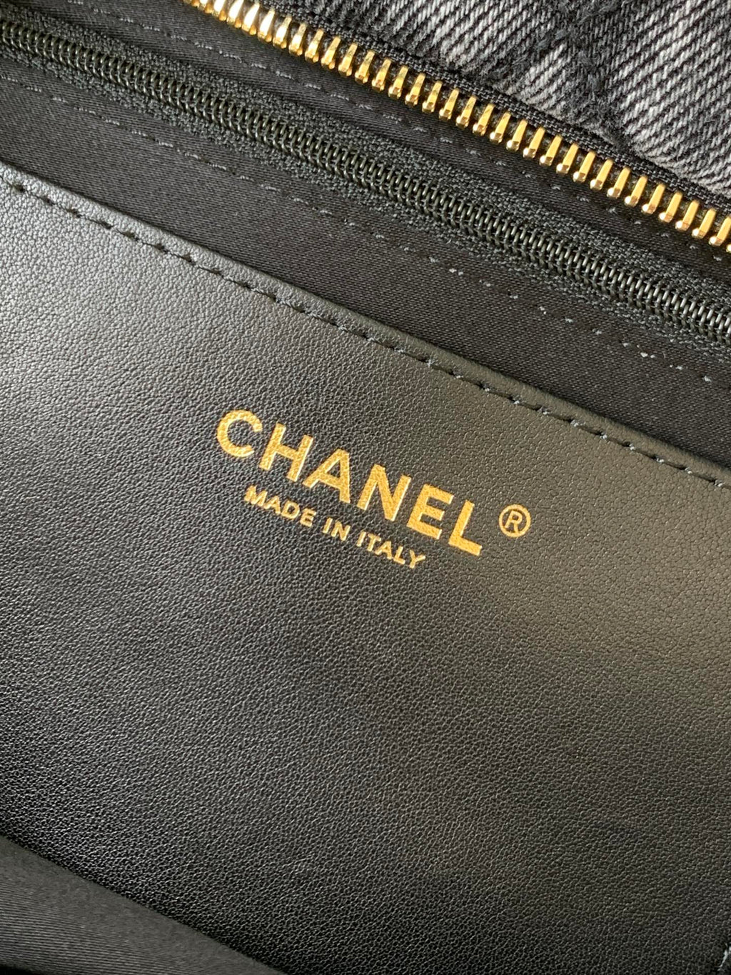 Chanel 25K Bow Bag 38cm Dark Gray Gold Denim Leather 275871