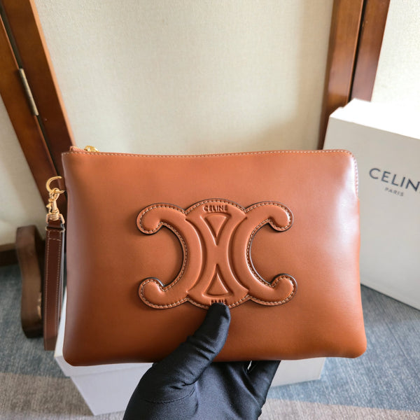 Celine Hot-Selling Brown Clutch Bag in Cowhide 276330