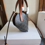 Celine Heart-Shaped Black Brown Bag in PVC Fabric with Leather 276287