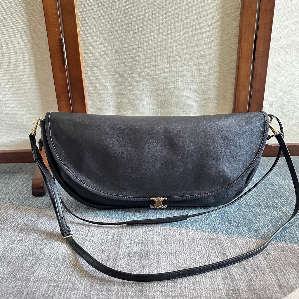 Celine Half Moon Black Bag In Lambskin 276271