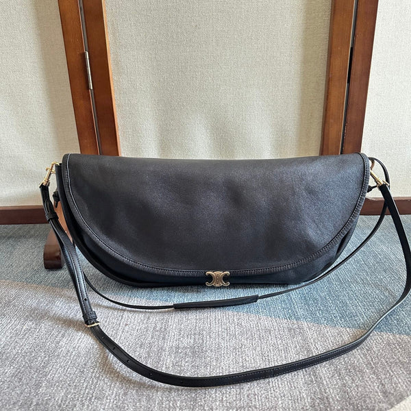 Celine Half Moon Black Bag In Lambskin 276271