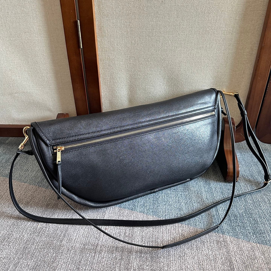 Celine Half Moon Black Bag In Lambskin 276271