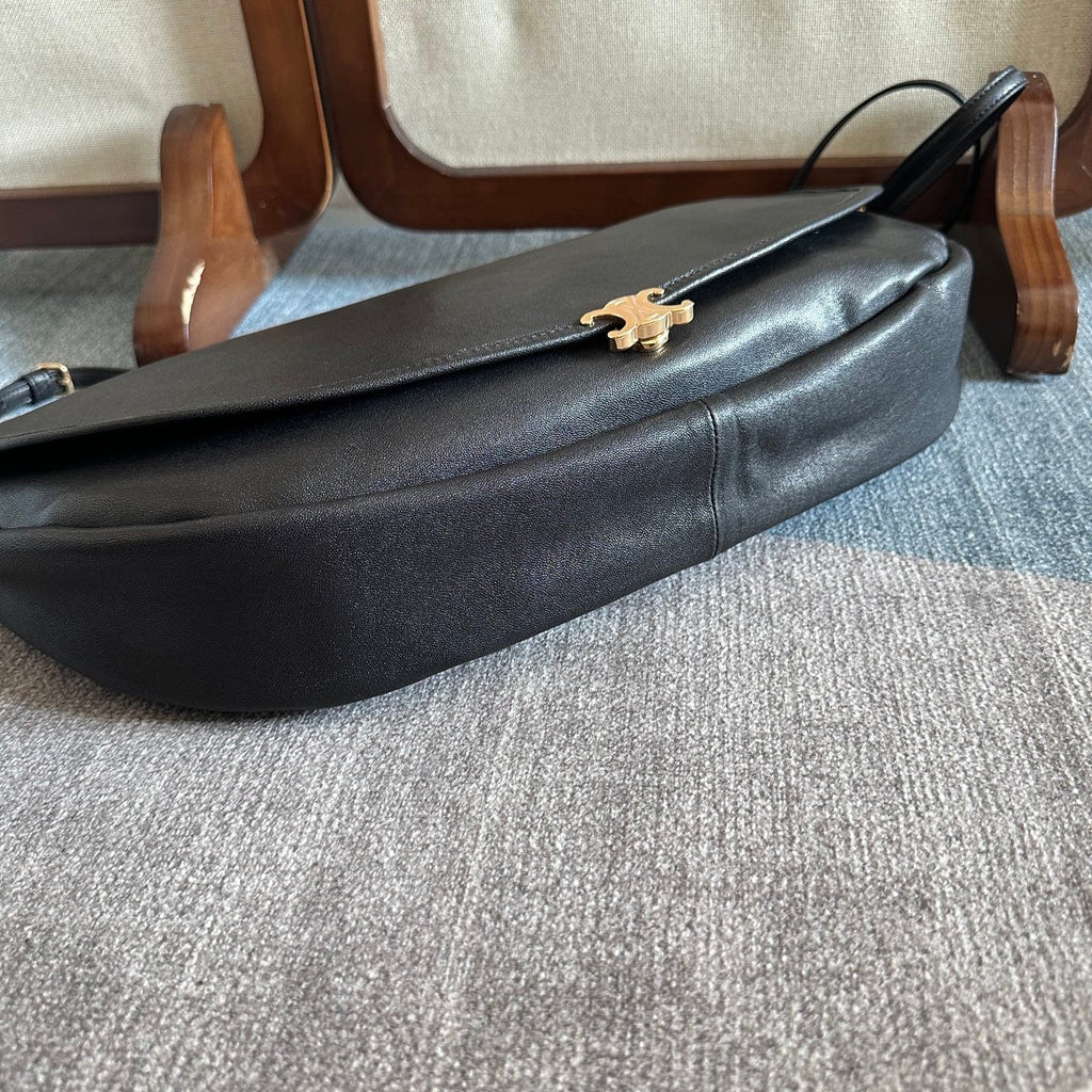 Celine Half Moon Black Bag In Lambskin 276271