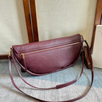Celine Half Moon Burgundy Bag In Lambskin 276267