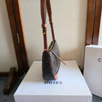 CELINE Armband Mahjong Black Brown Bag in PVC Fabric with Leather 276280