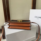 Celine New Large WOC Envelope Black Brown Bag in PVC Fabric with Leather 276284