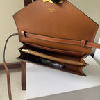 Celine New Large WOC Envelope Black Brown Bag in PVC Fabric with Leather 276284