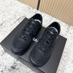 Chanel 26SS New Casual Black Sneakers in Cowhide with Mesh Cloth 591413