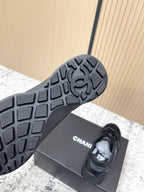 Chanel 26SS New Casual Black Sneakers in Cowhide with Mesh Cloth 591413