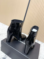 CHANEL Fall/Winter Chelsea Black Short Boots in Cowhide 591404