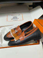HM Royal Loafers Black Orange in Calfskin 594332