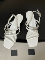 HM M  Sandal 40 White in Calfskin 593822