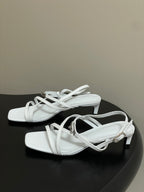 HM M  Sandal 40 White in Calfskin 593822