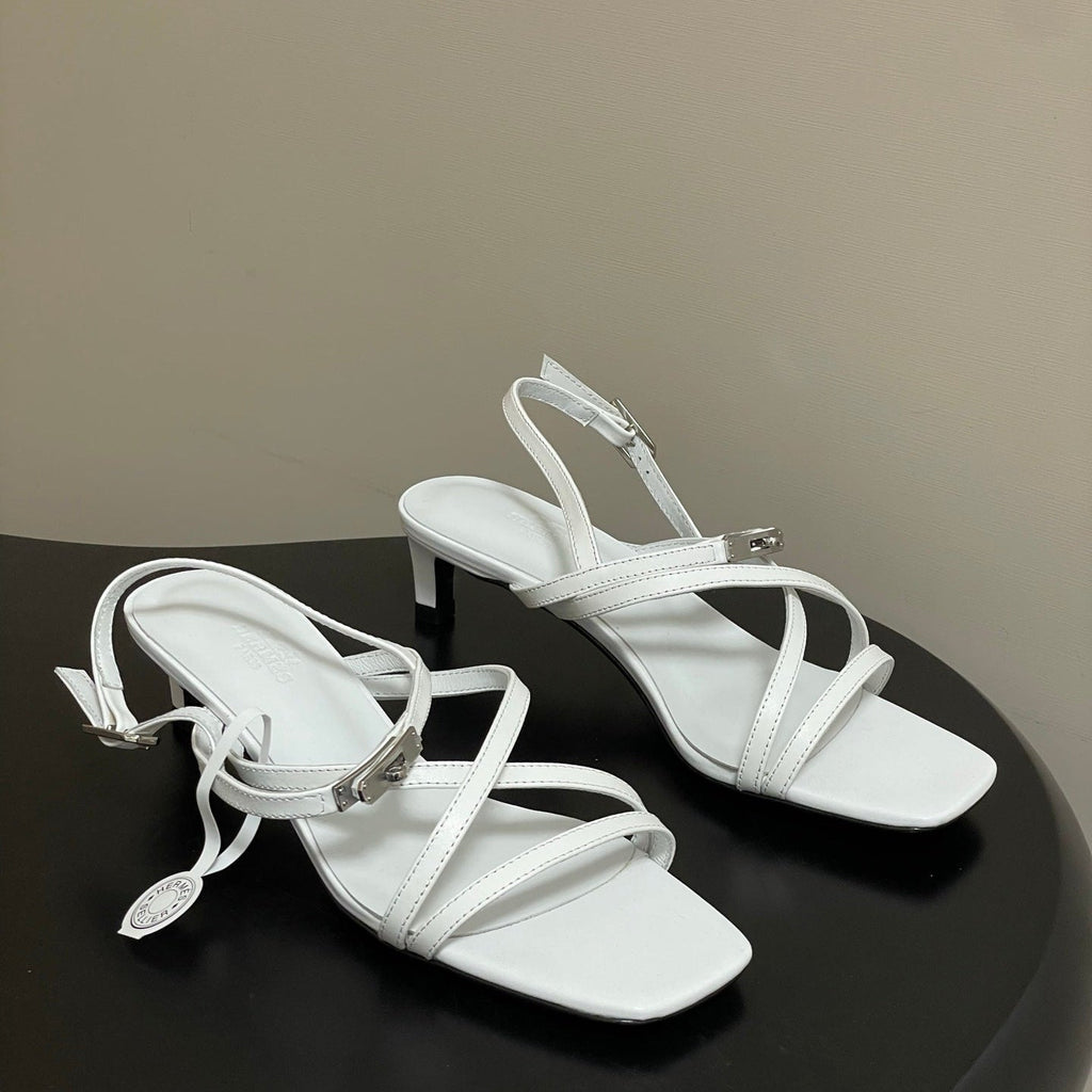 HM M  Sandal 40 White in Calfskin 593822