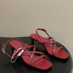HM M  Sandal 40 Burgundy in Calfskin 593819