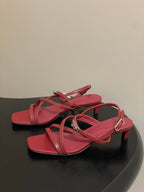 HM M  Sandal 40 Burgundy in Calfskin 593819