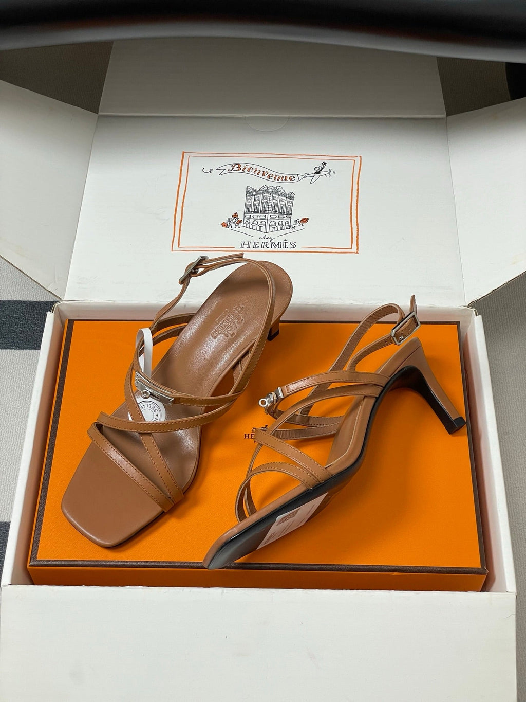 HM M  Sandal 70 Brown in Calfskin 593817