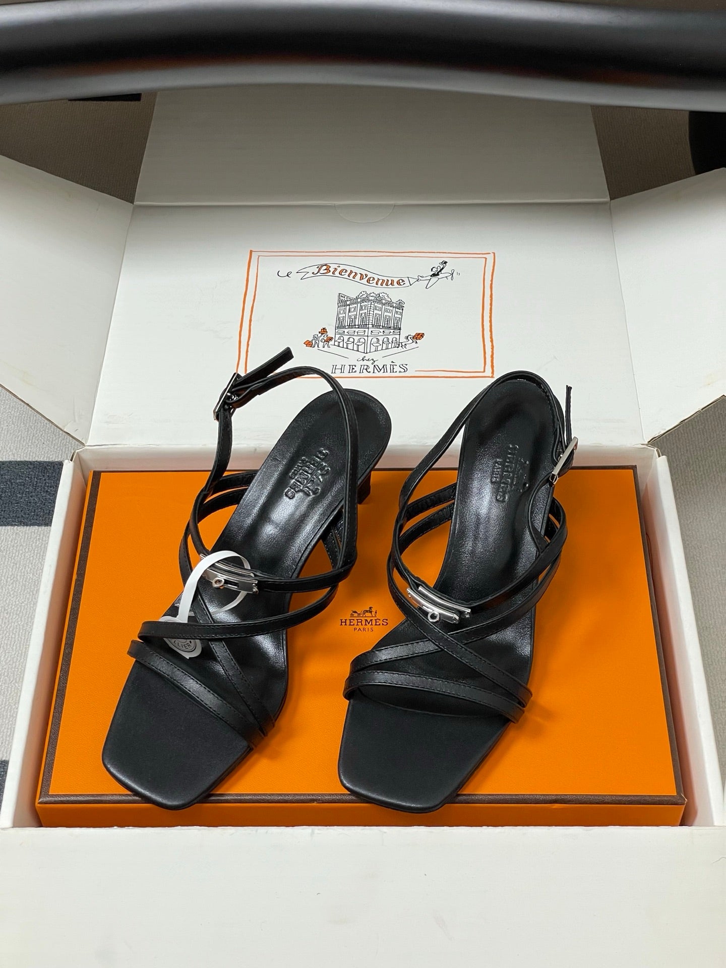 HM M  Sandal 70 Black in Calfskin 593816