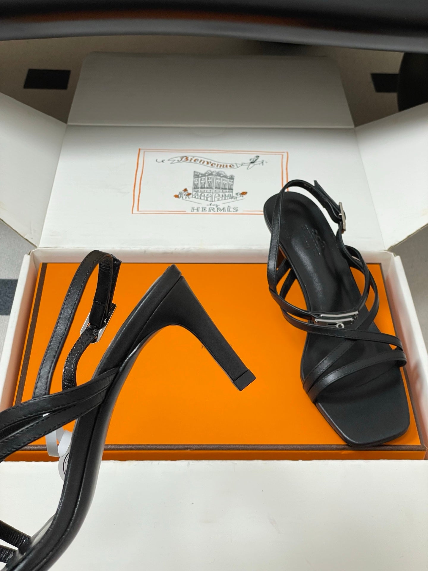 HM M  Sandal 70 Black in Calfskin 593816