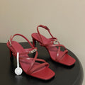 HM M  Sandal 70 Burgundy in Calfskin 593815