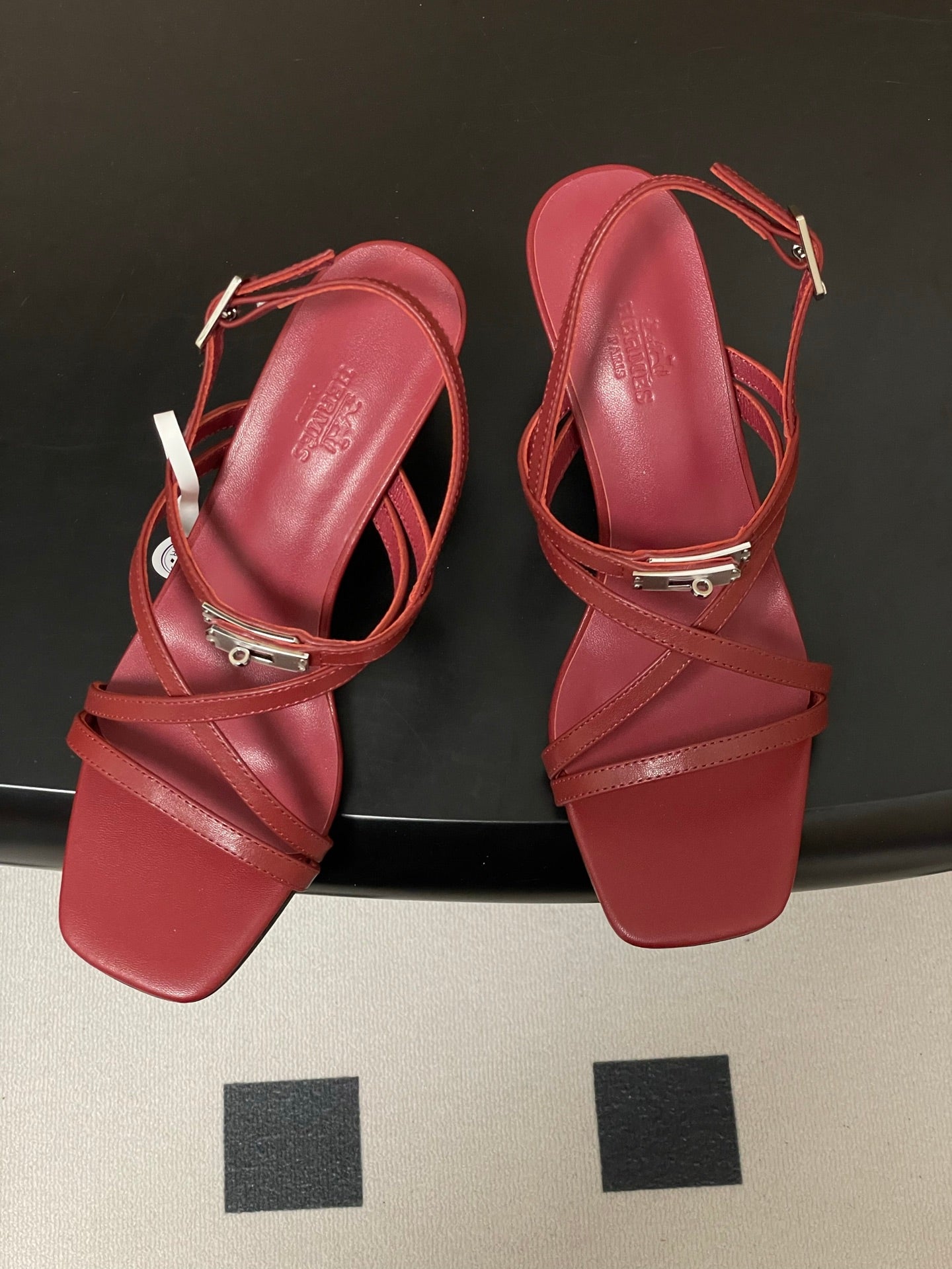 HM M  Sandal 70 Burgundy in Calfskin 593815