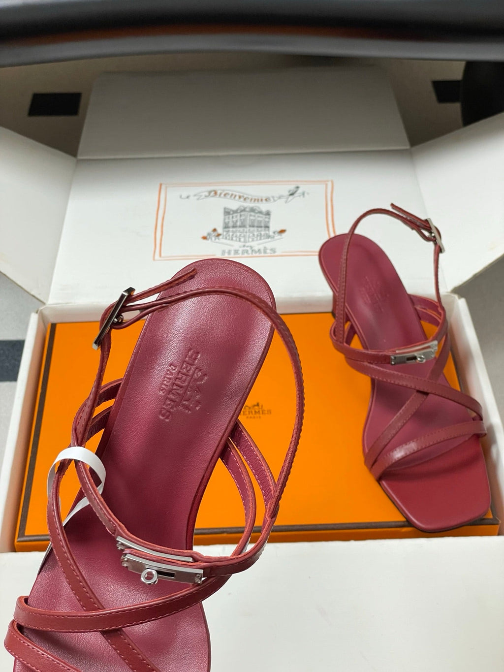 HM M  Sandal 70 Burgundy in Calfskin 593815