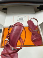 HM M  Sandal 70 Burgundy in Calfskin 593815