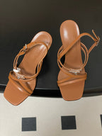HM M  Sandal 100 Brown in Calfskin 593813