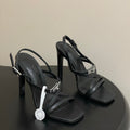 HM M  Sandal 100 Black  in Calfskin 593812