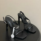 HM M  Sandal 100 Black  in Calfskin 593812