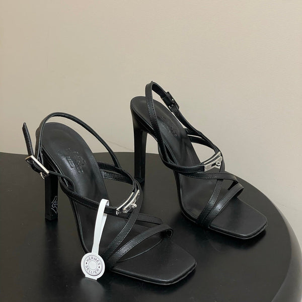 HM M  Sandal 100 Black  in Calfskin 593812