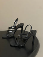 HM M  Sandal 100 Black  in Calfskin 593812