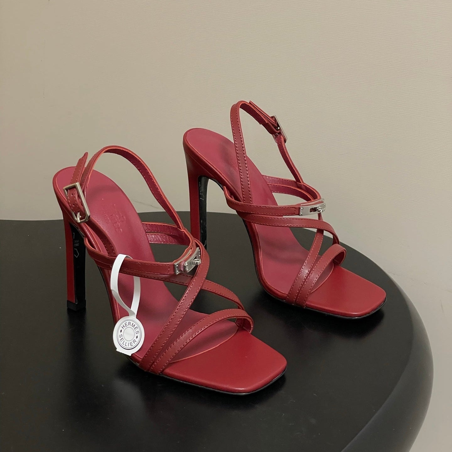 HM M  Sandal 100 Burgundy in Calfskin 593811