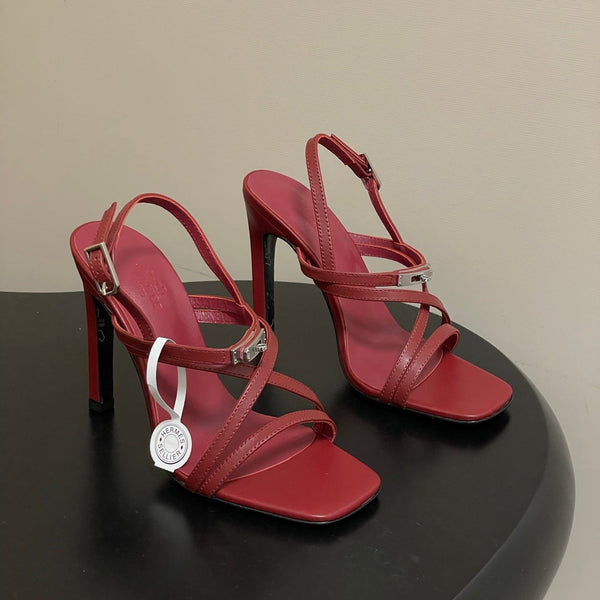 HM M  Sandal 100 Burgundy in Calfskin 593811